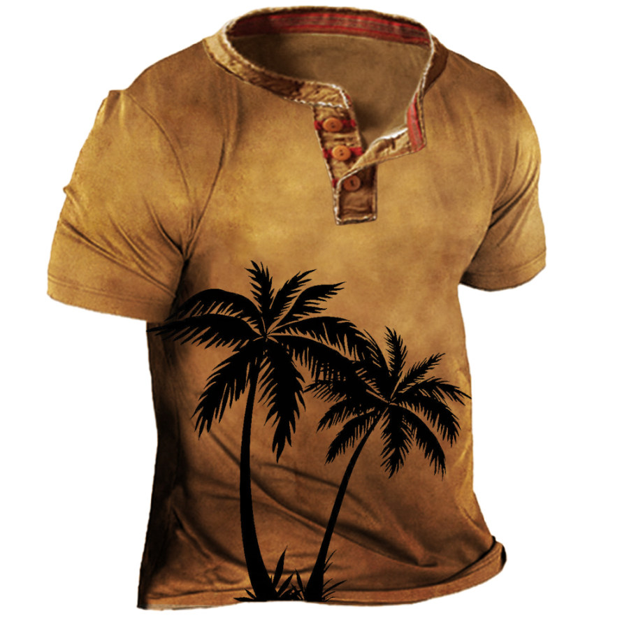 

Men's Coconut Beach Henley Short Sleeve T-Shirt