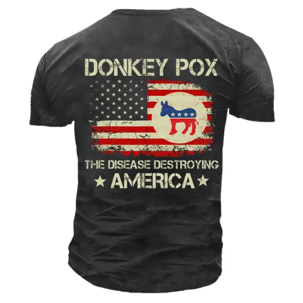 Donkey Pox The Disease Destroying America Men's Cotton Tee - Mosaicnew.com 