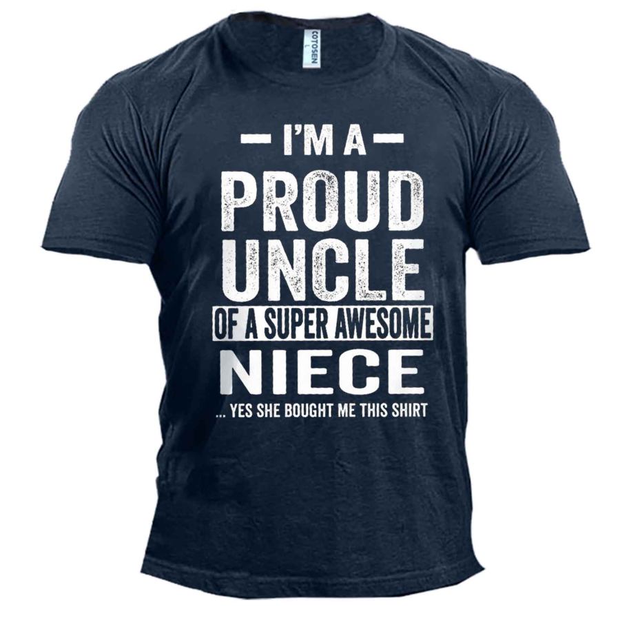 

Proud Uncle Niece Men's Print Cotton T-Shirt
