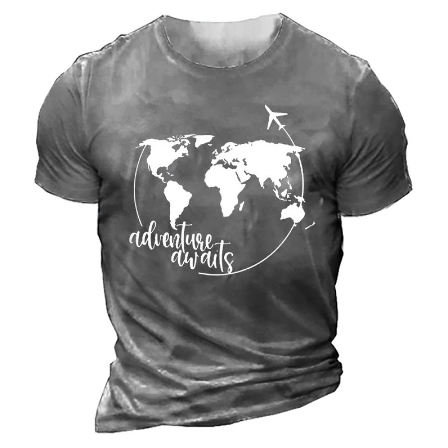 

Adventure World Map Men's Cotton Short Sleeve Men's T-Shirt