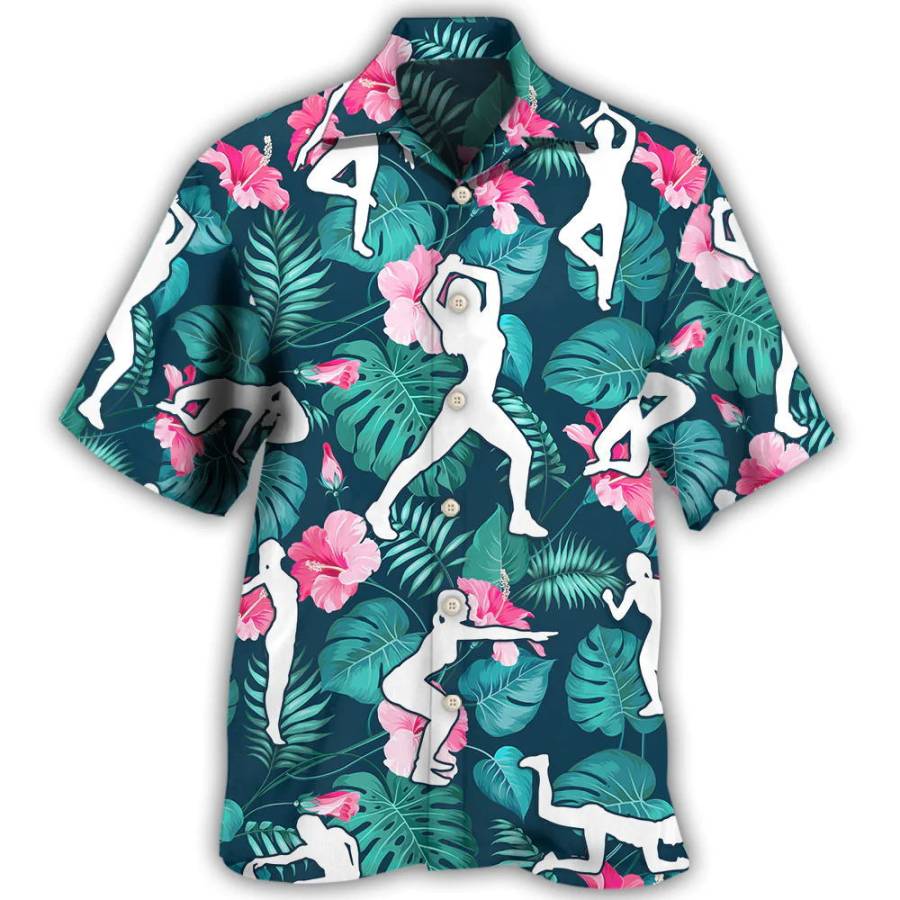

Men's Leaf Short Sleeve Beach Shirt
