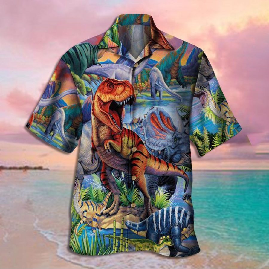 

Men's Dinosaur Beach Short Sleeve Shirt