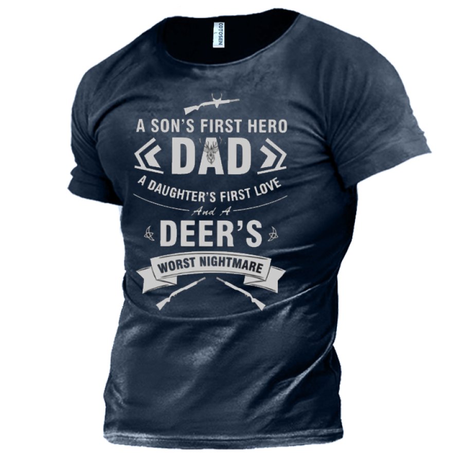 

A Son's First Hero Is Dad Men's Cotton T-Shirt