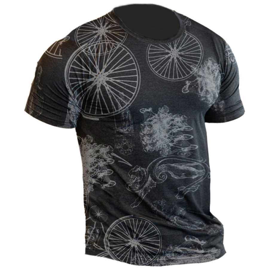 

Men's White Cloud Wheel Vacation Print T-Shirt
