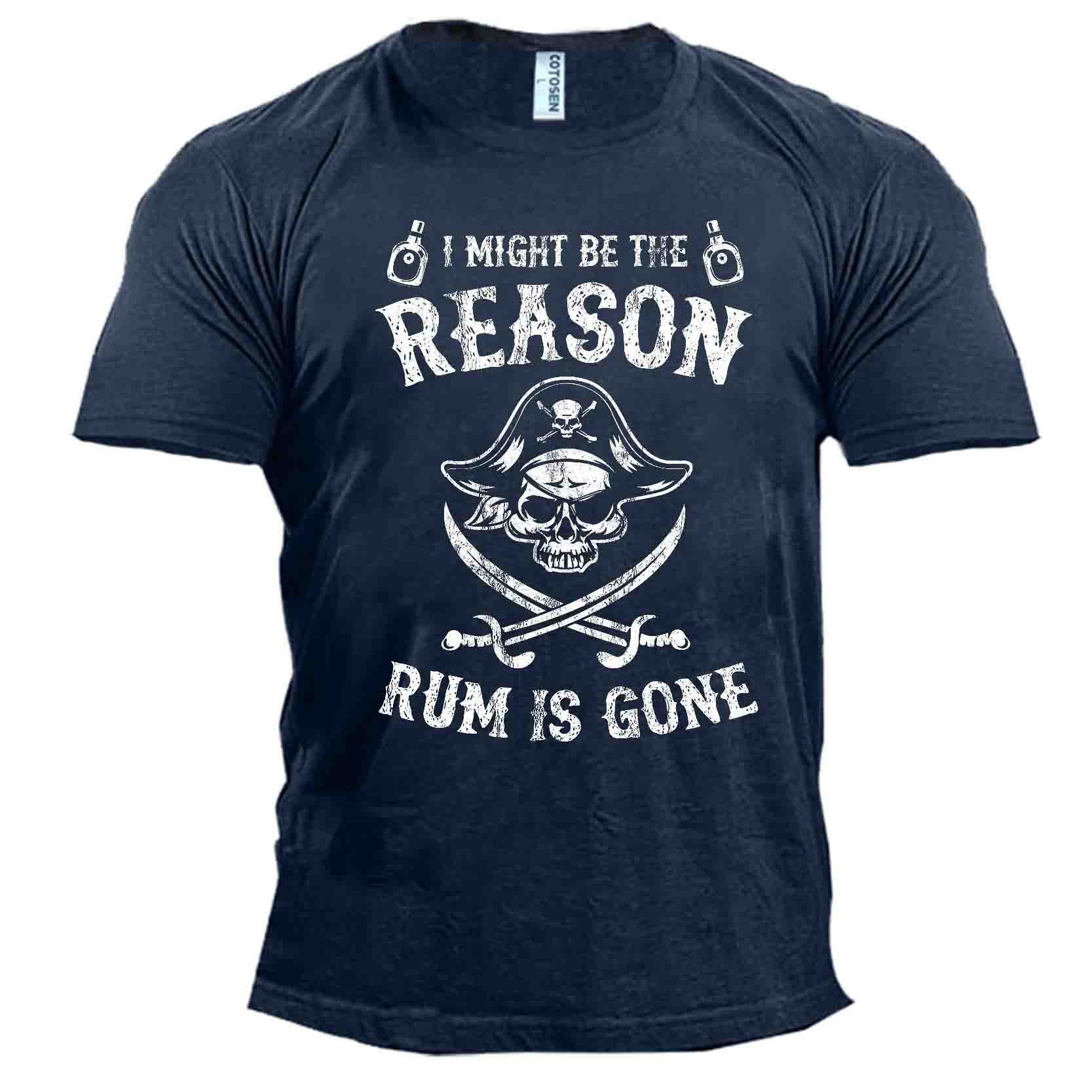 Reason Rum Is Gone Chic Pirate Men's Cotton T-shirt