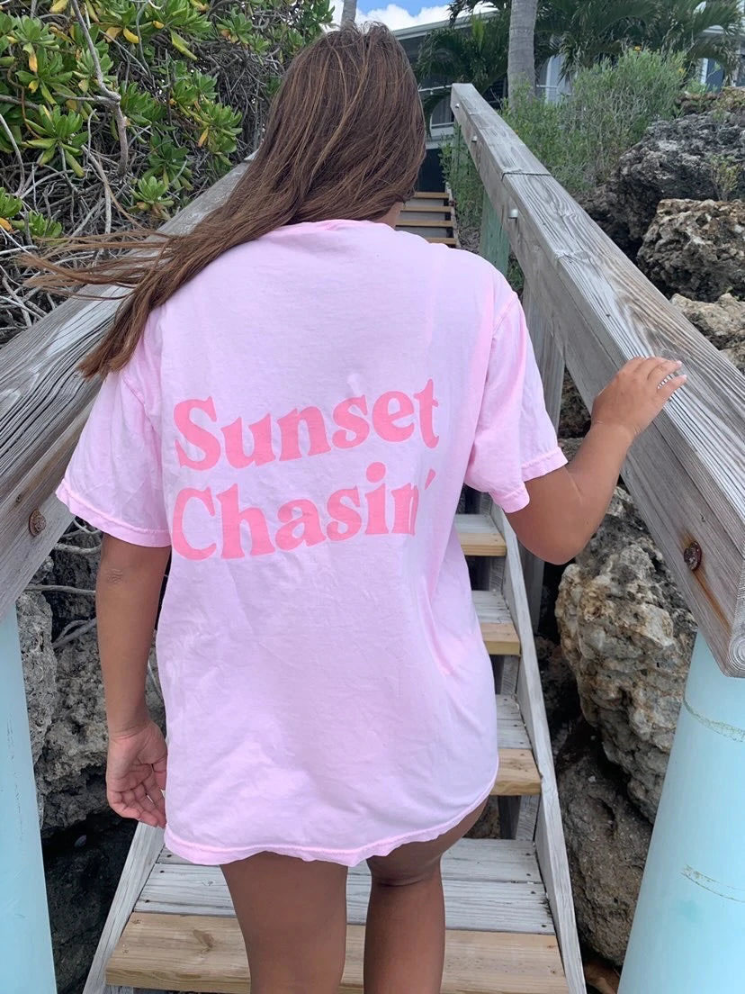 Women's Sunset Chasin Print Chic Loose T-shirt