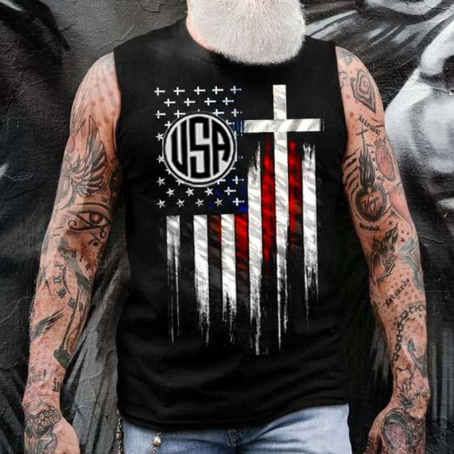 

Independence Day Patriot Creative Print Men'S Casual Tank Top