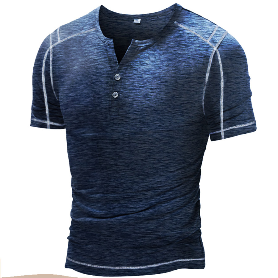 

Men's Outdoor Henley Collar Short Sleeve T-Shirt