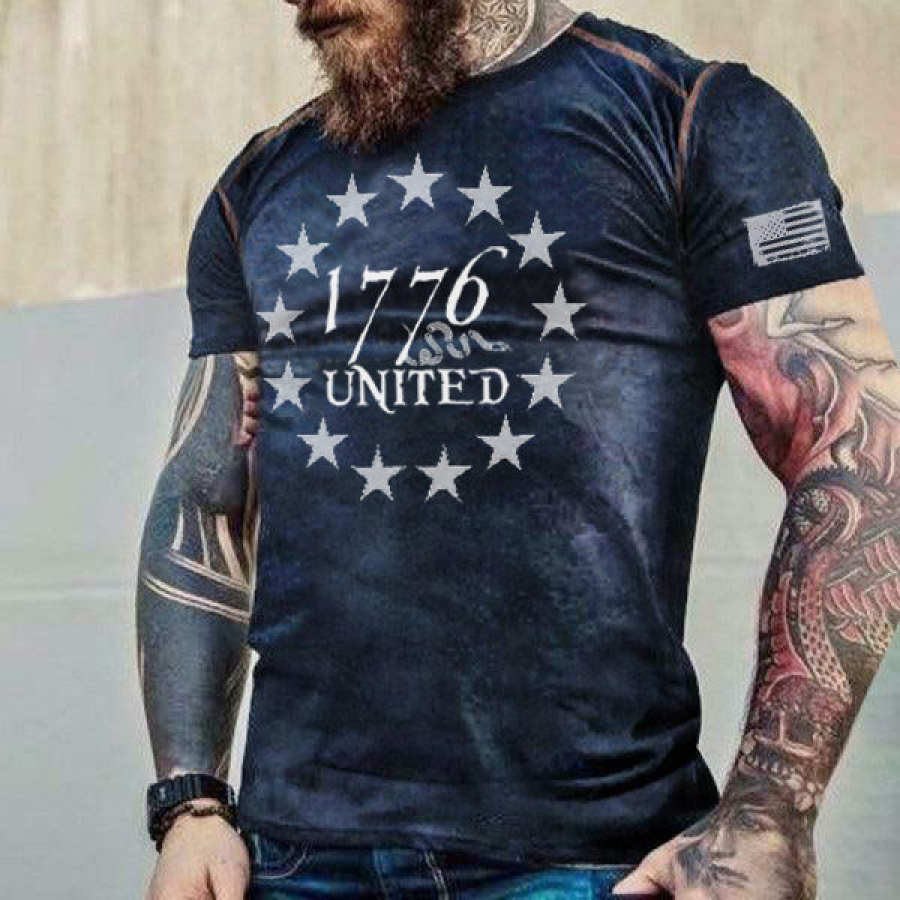 

Independence Day Patriot Creative Print Outdoor Retro Casual Fashion Men's T-Shirt