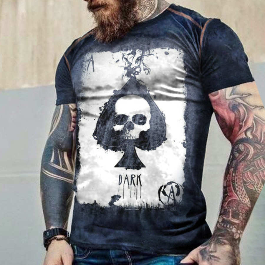 

Vintage Skull Print Men's Short Sleeve T-Shirt
