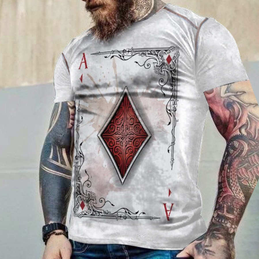 

Playing Cards A Mens Vintage Short Sleeve T-Shirt