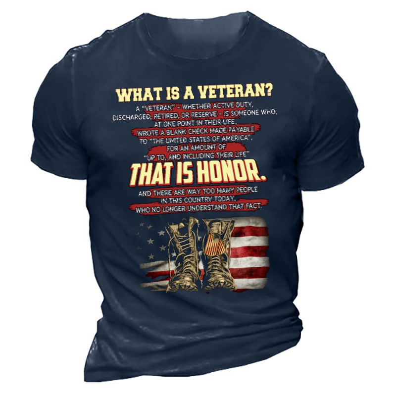 What Is A Veteran Chic Casual Short Sleeve T-shirt