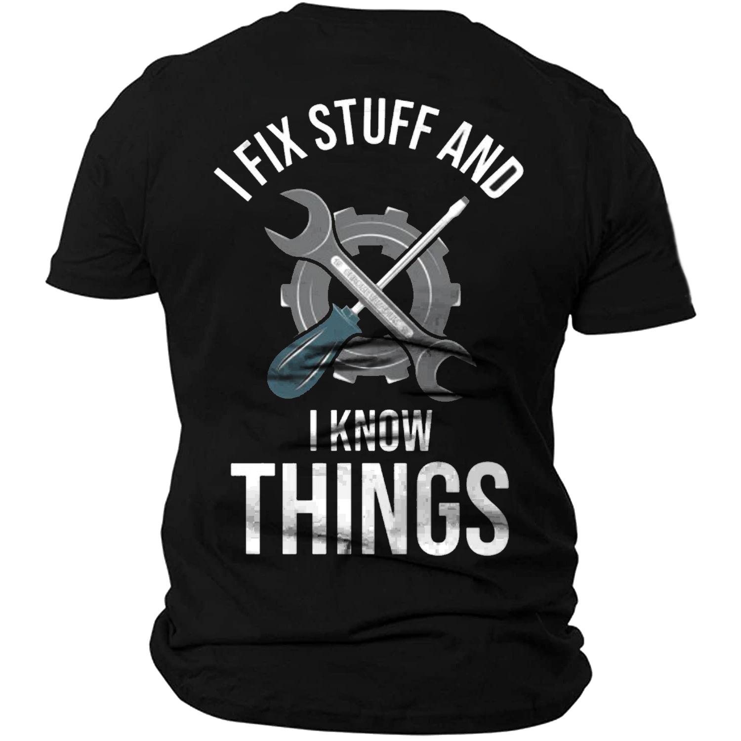 Funny I Fix Stuff And Chic I Know Things Men's Cotton T-shirt