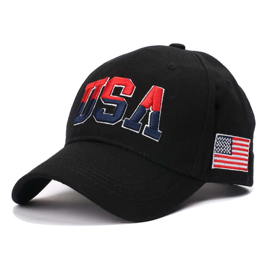 

Casquette De Baseball Drapeau Américain Avec Lettres Brodées USA Pour Homme