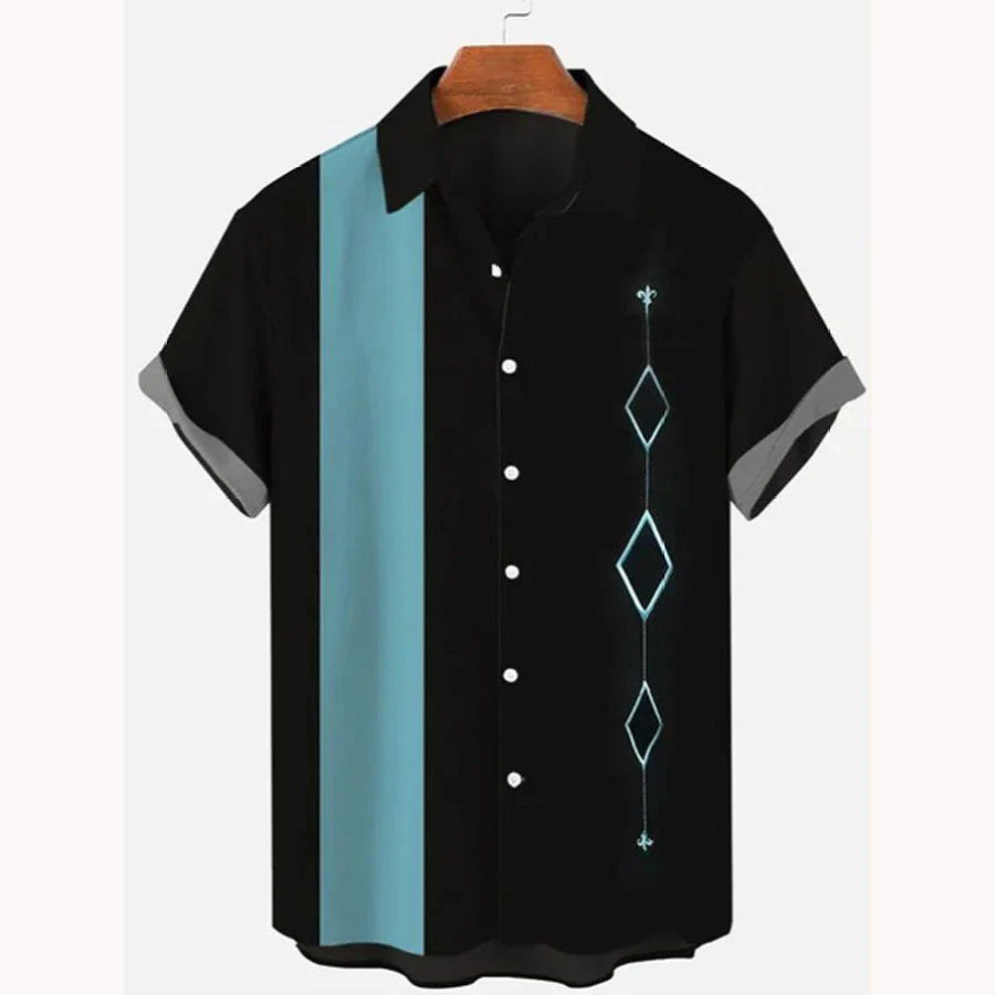 

Men's Striped Beach Short Sleeve Shirt