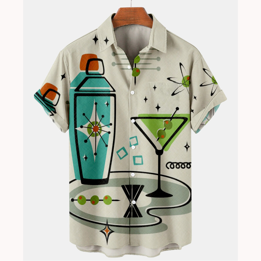 

Men's Drinking Short Sleeve Beach Shirt