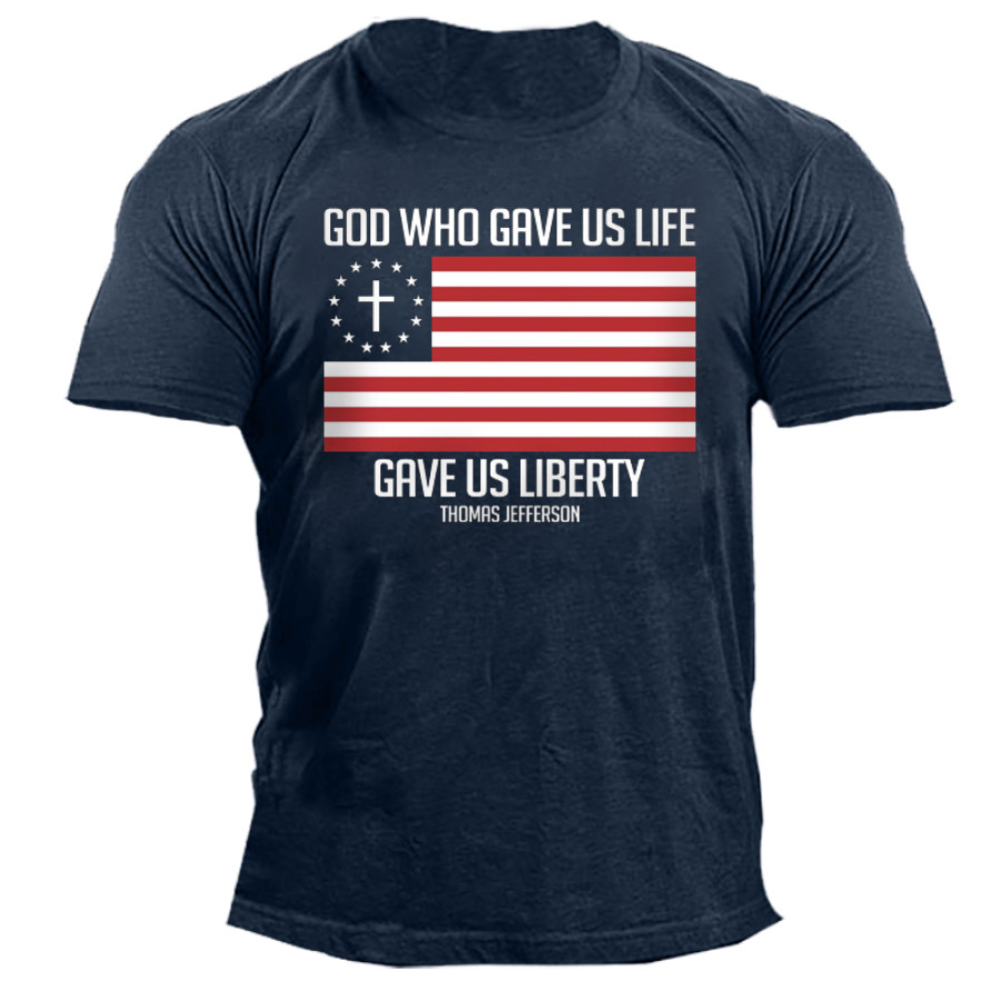 

God Who Gave Us Life Gave Us Liberty Thomas Jefferson Men's Short Sleeve T-Shirt