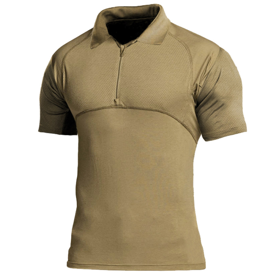 

Men's Outdoor Sports Breathable Mesh Tactical Polo Short Sleeve T-Shirt
