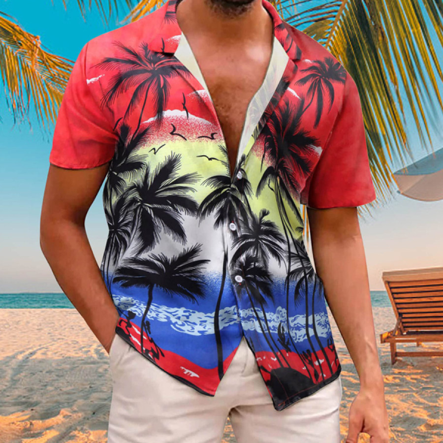 

Men's Outdoor Hawaiian Vacation Print Shirt