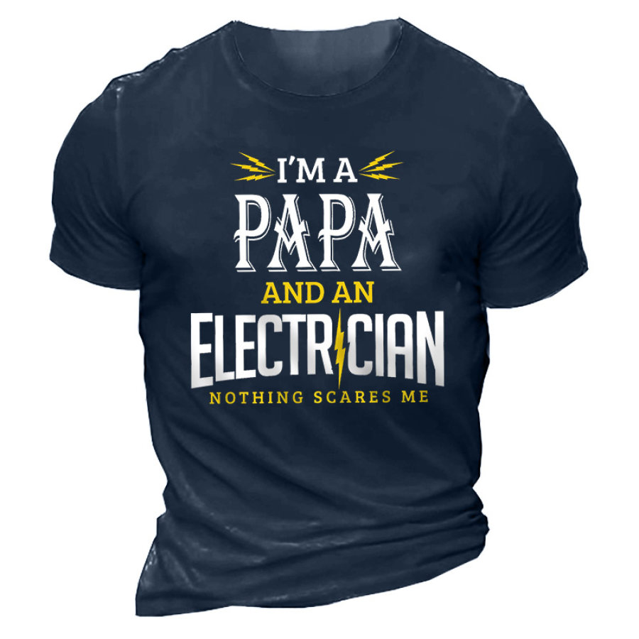 

Papa Electrician Men's Print Cotton T-Shirt