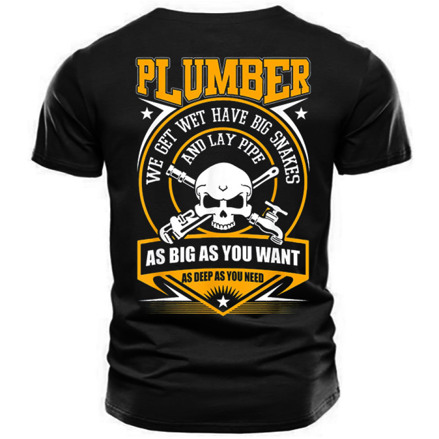 

Plumber As Big As You Want Men's Print Cotton T-Shirt