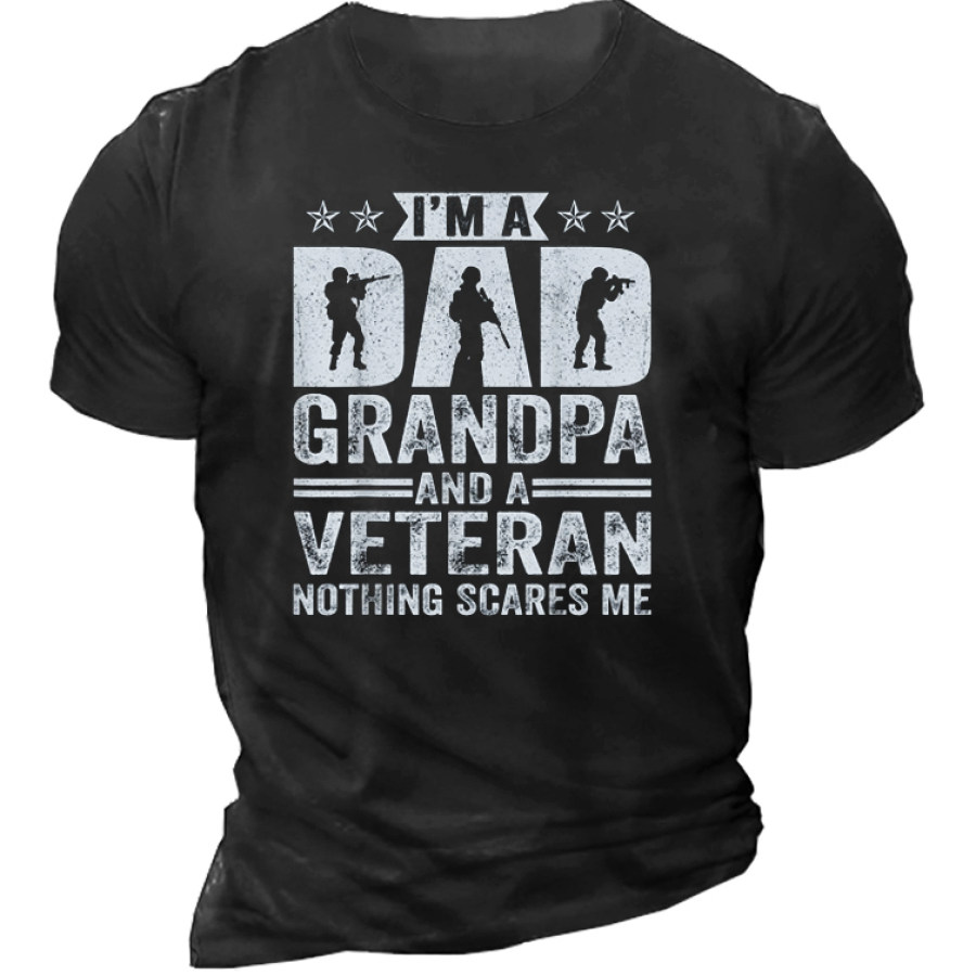 

I Am Grandpa And A Veteran Nothing Scares Me Men's Short Sleeve T-Shirt