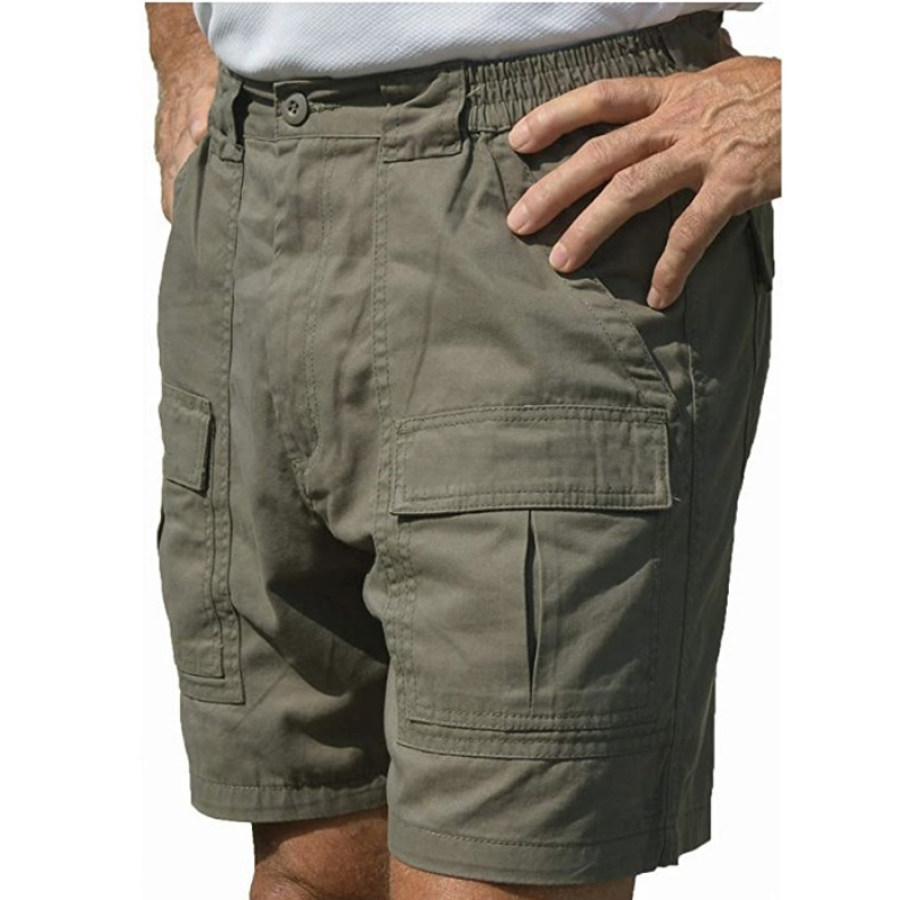 

Men's Elastic Waist Multi-pocket Outdoor Sports Cargo Shorts