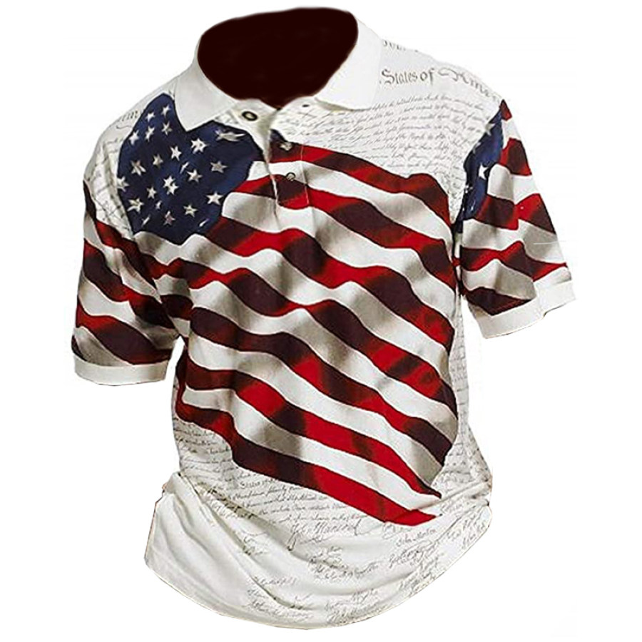 

Men's Flag Print POLO Shirt