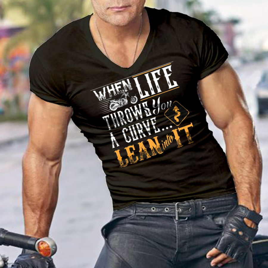 

When Life Throws You A Cure Lean Into It Men's V Neck Cotton T-Shirt