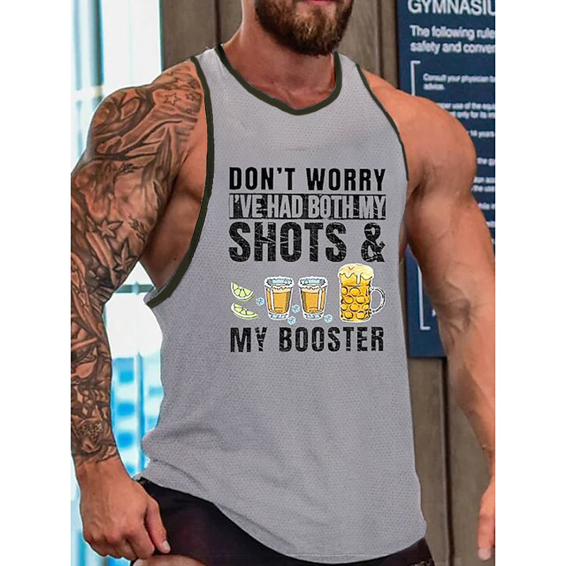 I've Had Both My Chic Shots And My Booster Men's Quick Dry Mesh Tank Tops