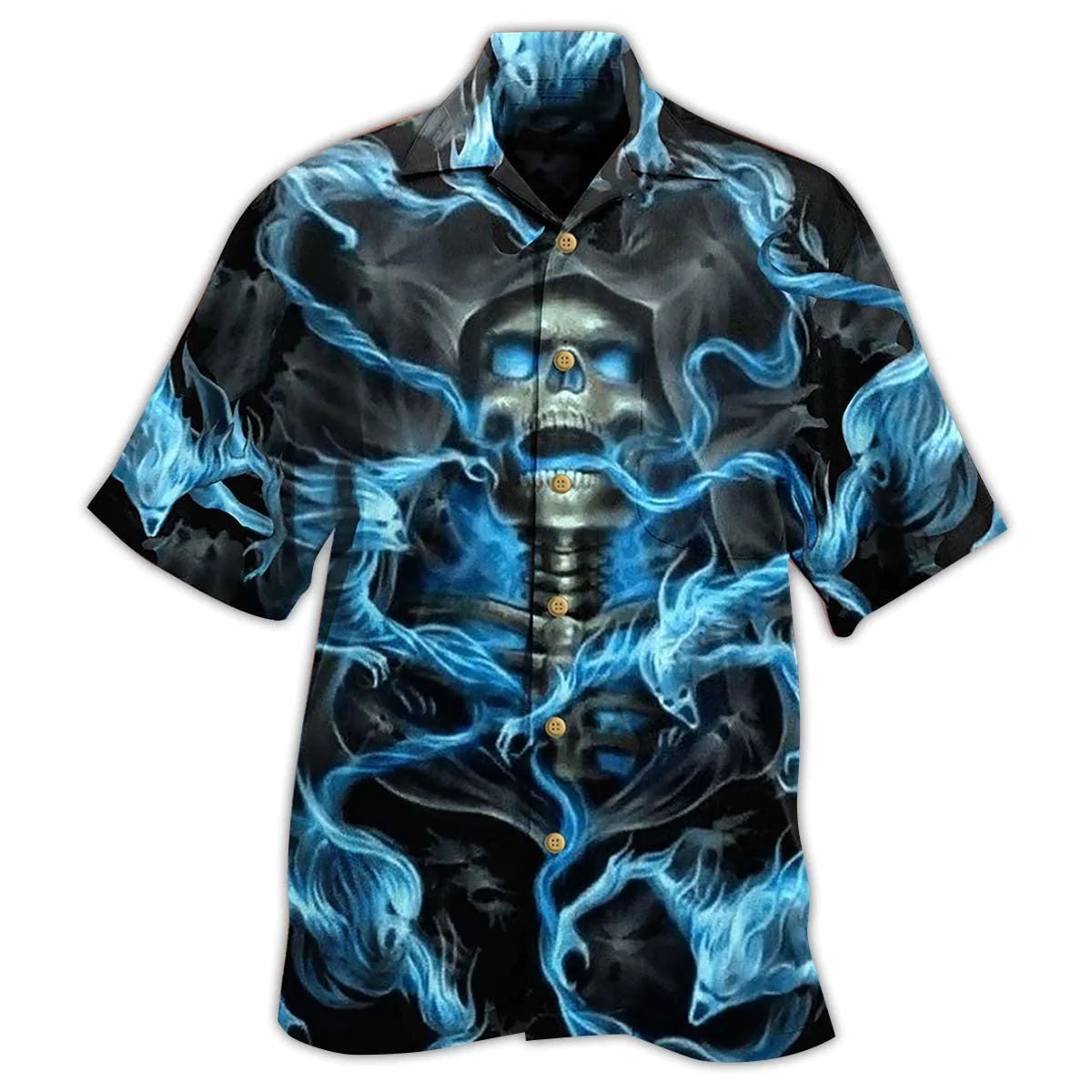 Men's Skull Beach Short Sleeve Chic Shirt
