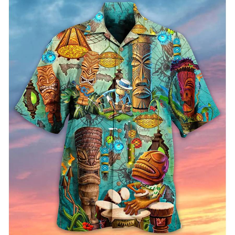 

Men's Cartoon Beach Short Sleeve Shirt