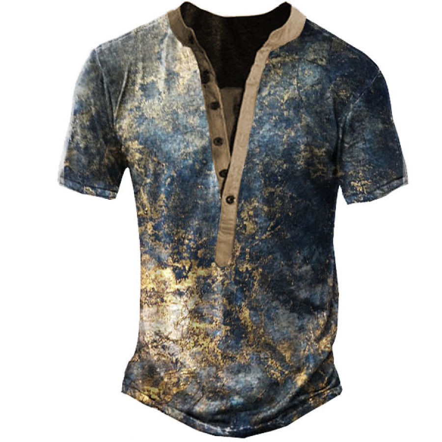

Men's Cracked Graphic Henley T-Shirt