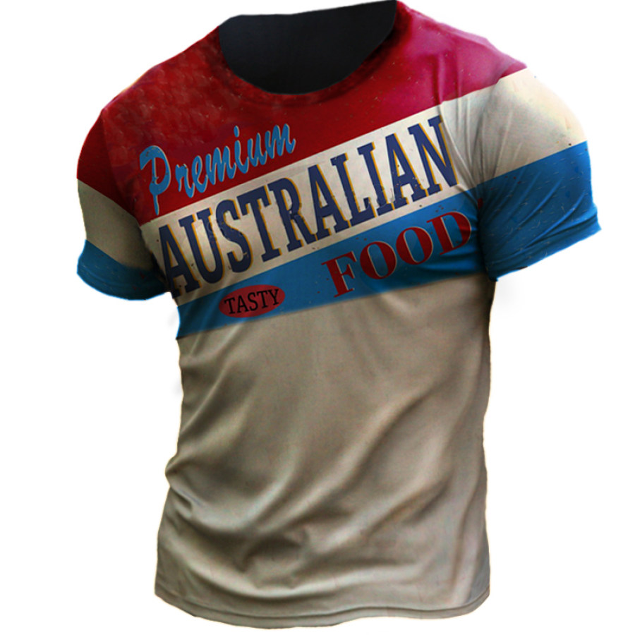 

Australlan Food Pnemium Vintage Print Men's Short Sleeve T-Shirt