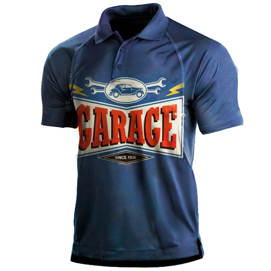 

Garage Logo Vintage Print Men's Polo Short Sleeve T-Shirt