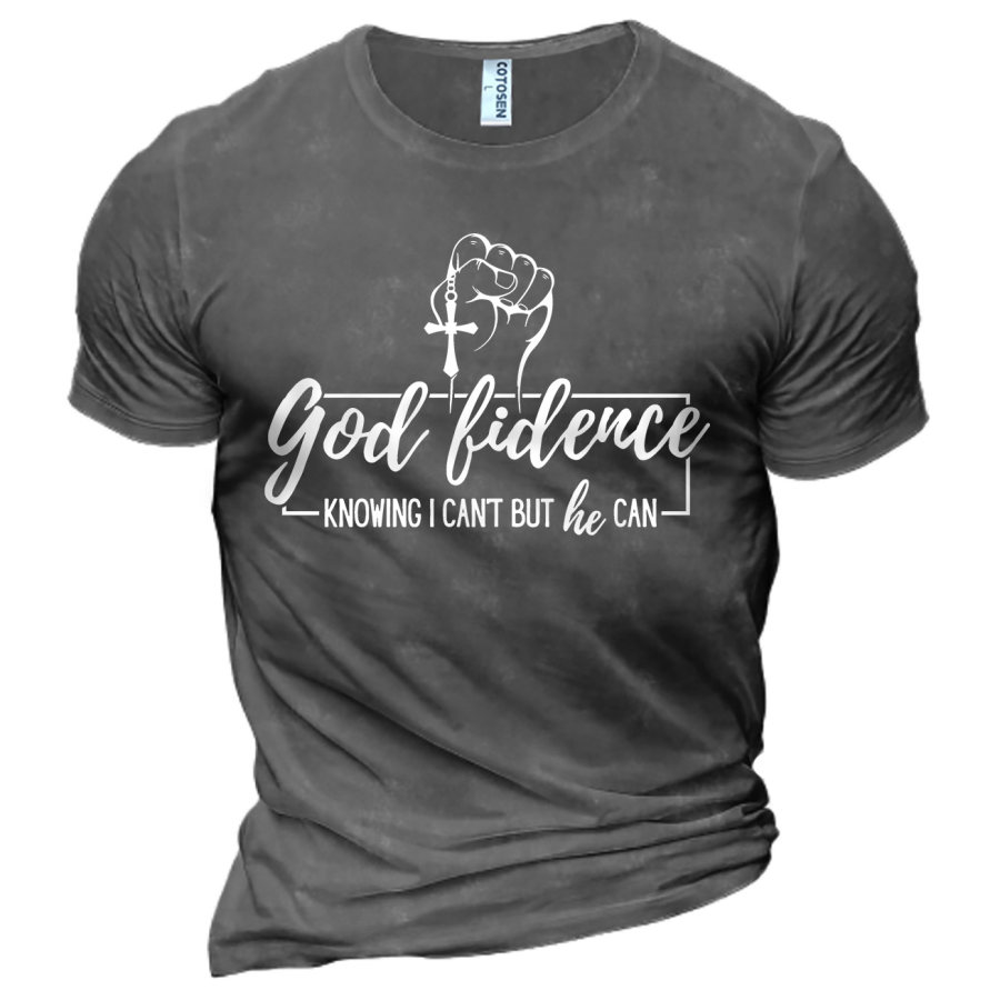 

Godfidence Knowing I Can't But He Can Men's Cotton T-Shirt