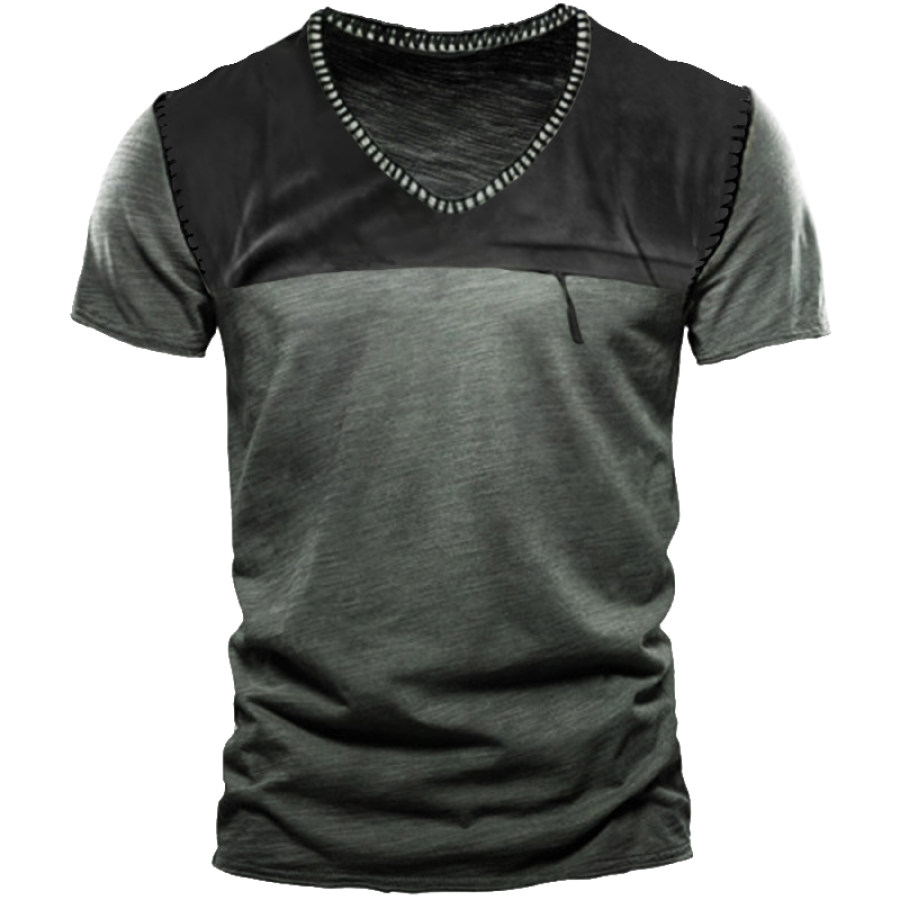 

Men's Outdoor Contrast Zip Pocket Tactical T-Shirt