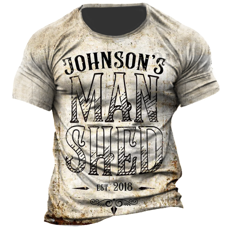 

Man Shed Print Vintage Men's Tee