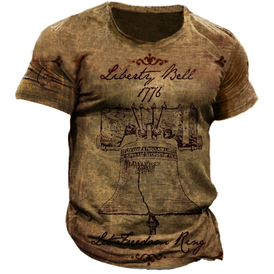 

Let The Liberty Bell Call 1776 Men's Vintage Graphic Print T-Shirt