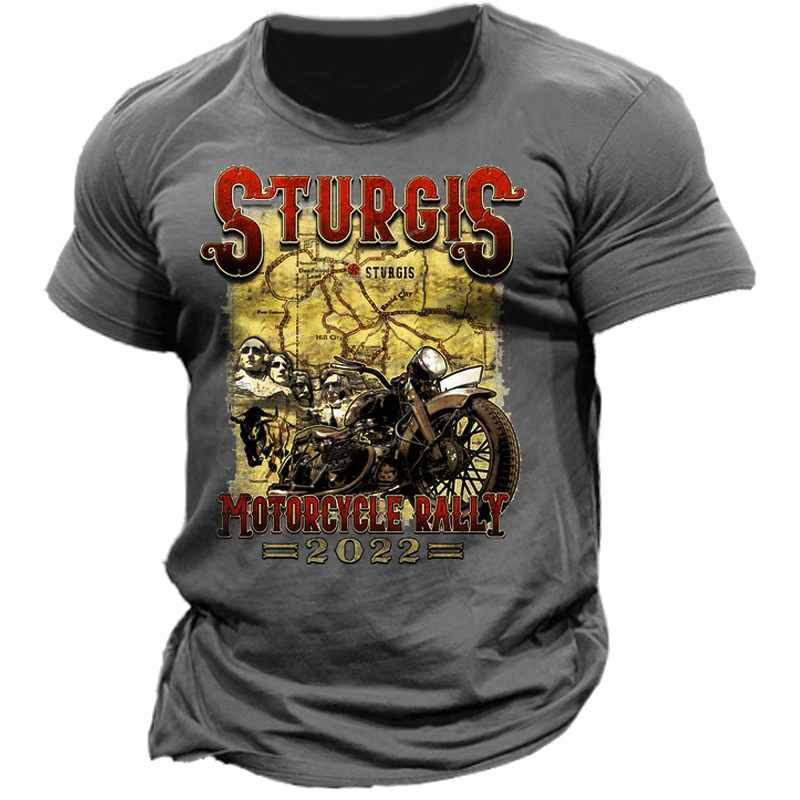 Sturgis Motorcycle Rally Men's Chic Outdoor Cycling Graphic Print Cotton T-shirt