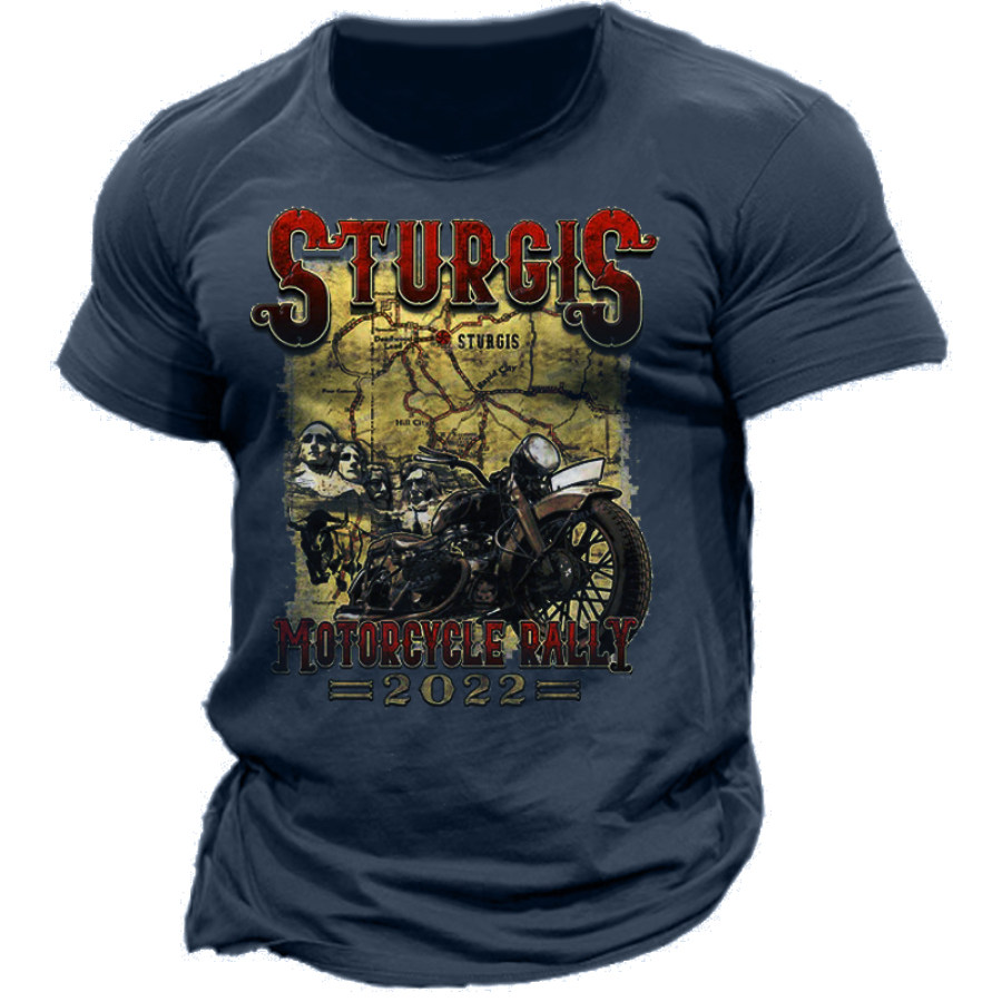 

Sturgis Motorcycle Rally Men's Outdoor Cycling Graphic Print Cotton T-Shirt