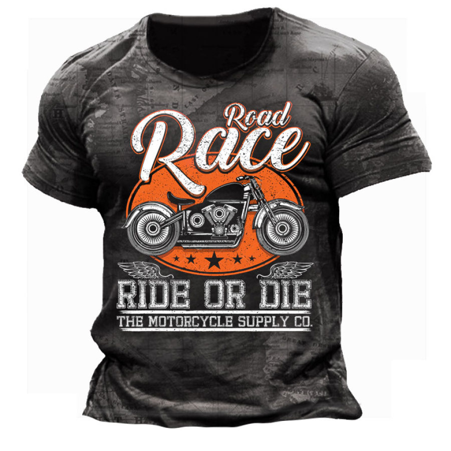 

Men's Outdoor Road Race Motorcycle Print T-Shirt
