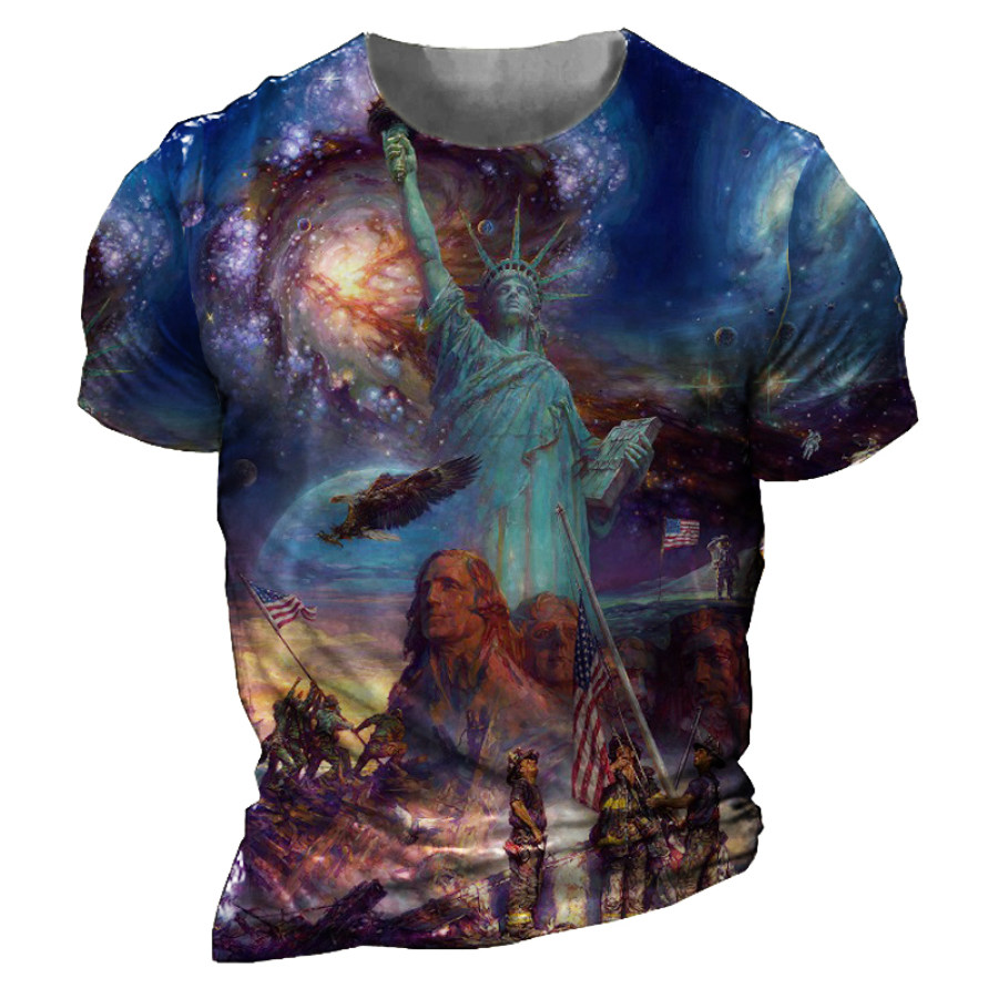 

Men's American Print Short Sleeve T-Shirt