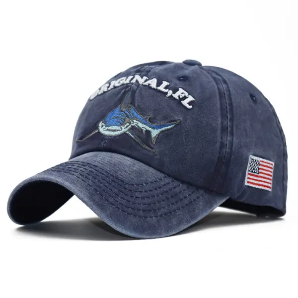Shark Embroidered Sun Hat - Honeylop.chimpone.com 