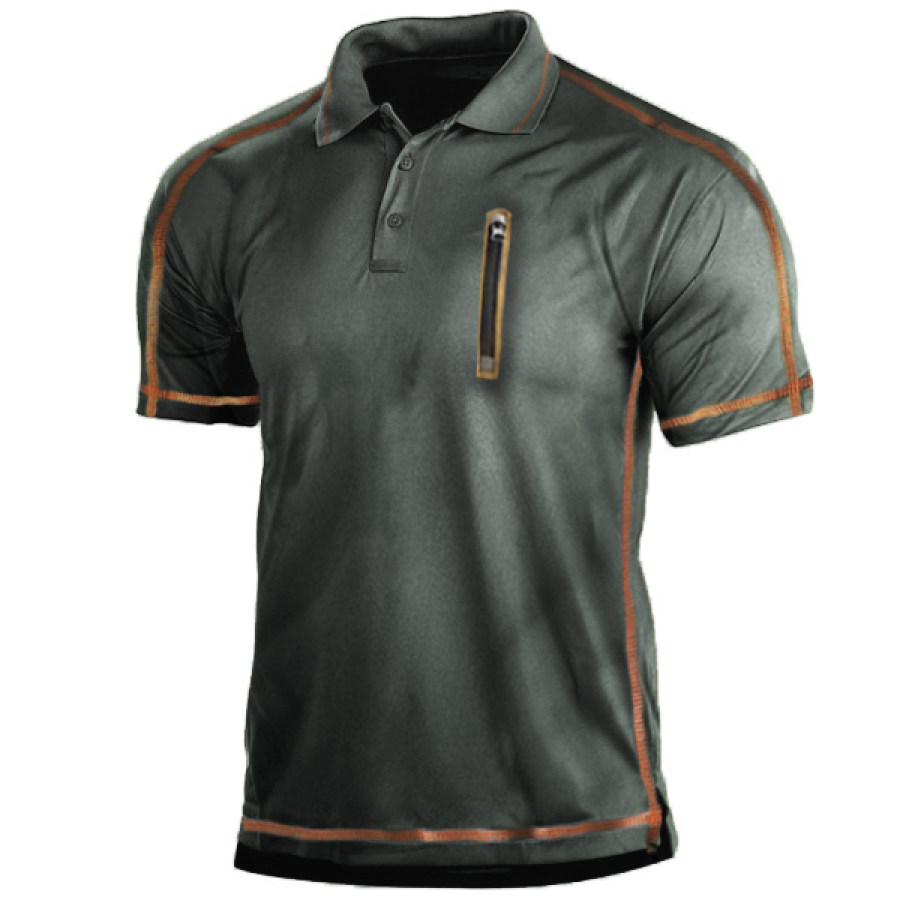 

Men's Outdoor Zip Pocket Tactical Polo Shirt
