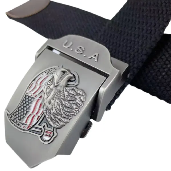 Men's Outdoor American Flag Eagle Weave Belt - Honeylop.chimpone.com 