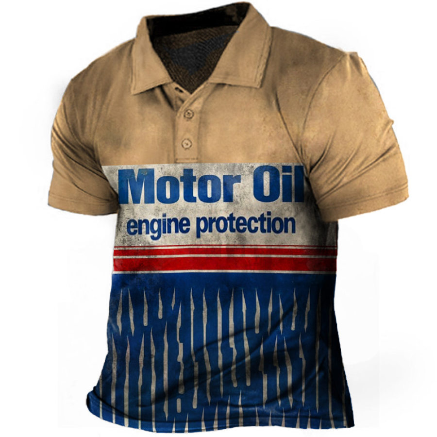 

Men's Outdoor Motor Oil Print Polo T-Shirt