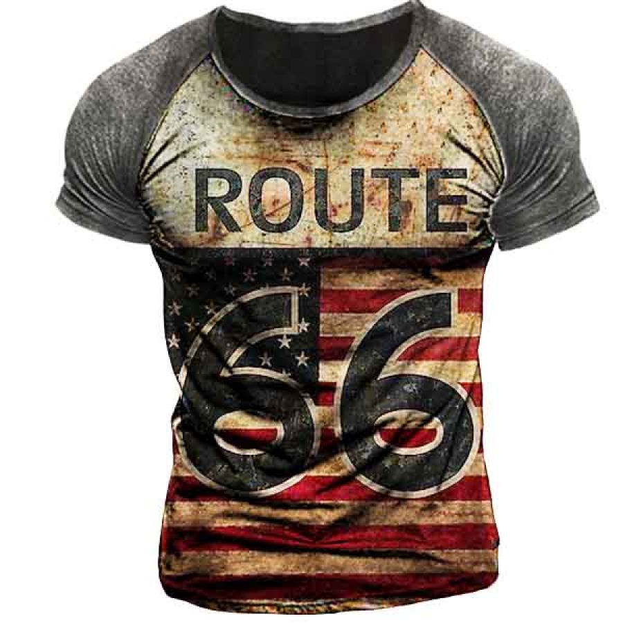

Men's Route 66 American Flag Short Sleeve T-Shirt