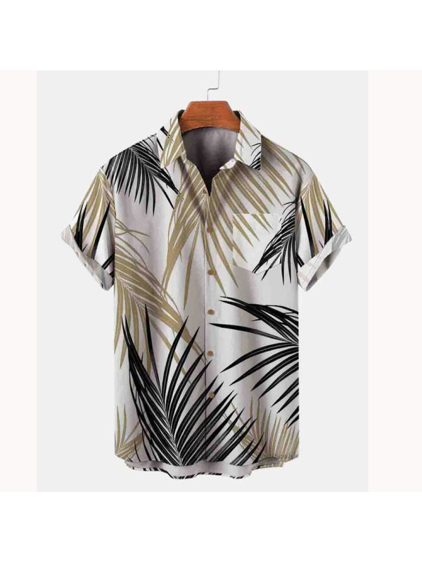 Men's Leaf Beach Short Sleeve Shirt