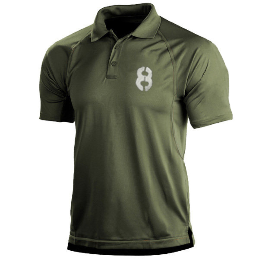 

Men's Outdoor Tactical Number 8 Sport PoLo Neck T-Shirt